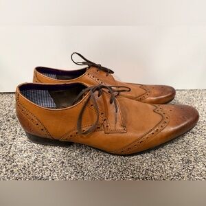 Ted baker mens brown oxford derby leather shoes size 10